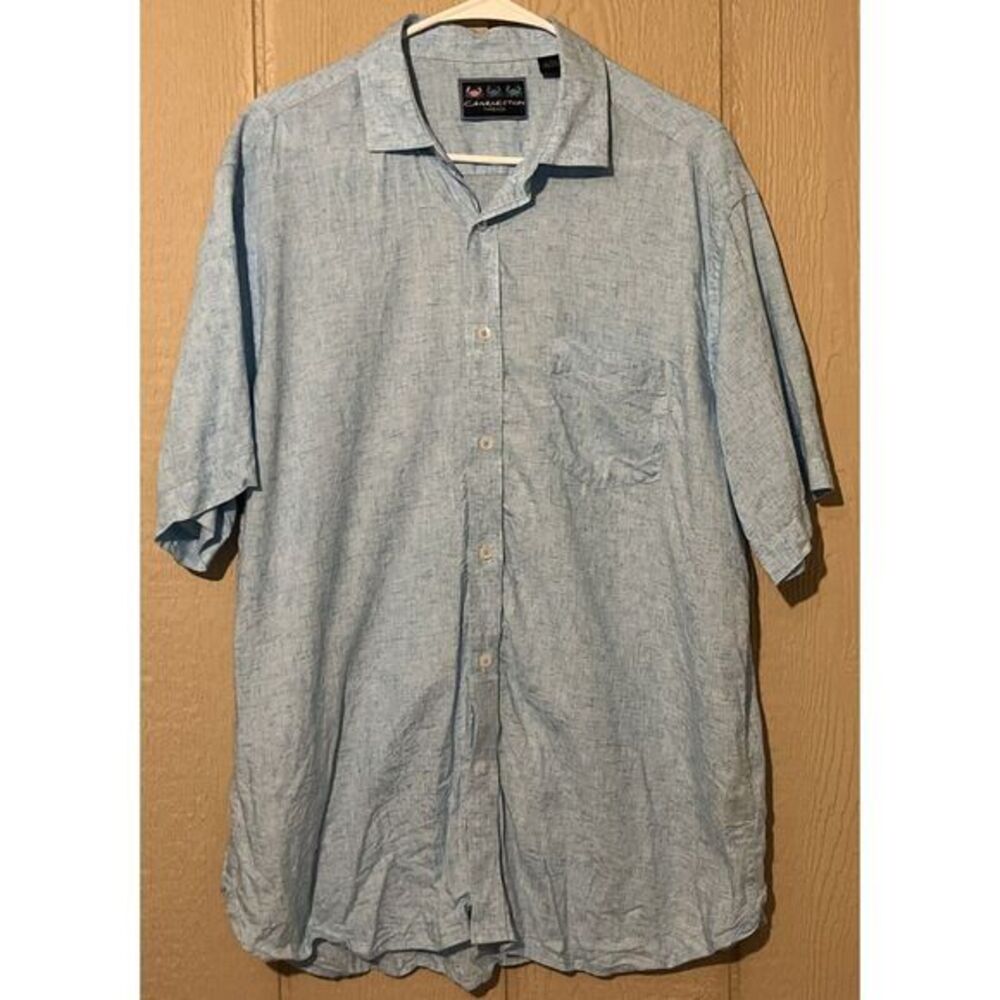 Charleston Threads Mens Button Up‎ Large Great Blue Color